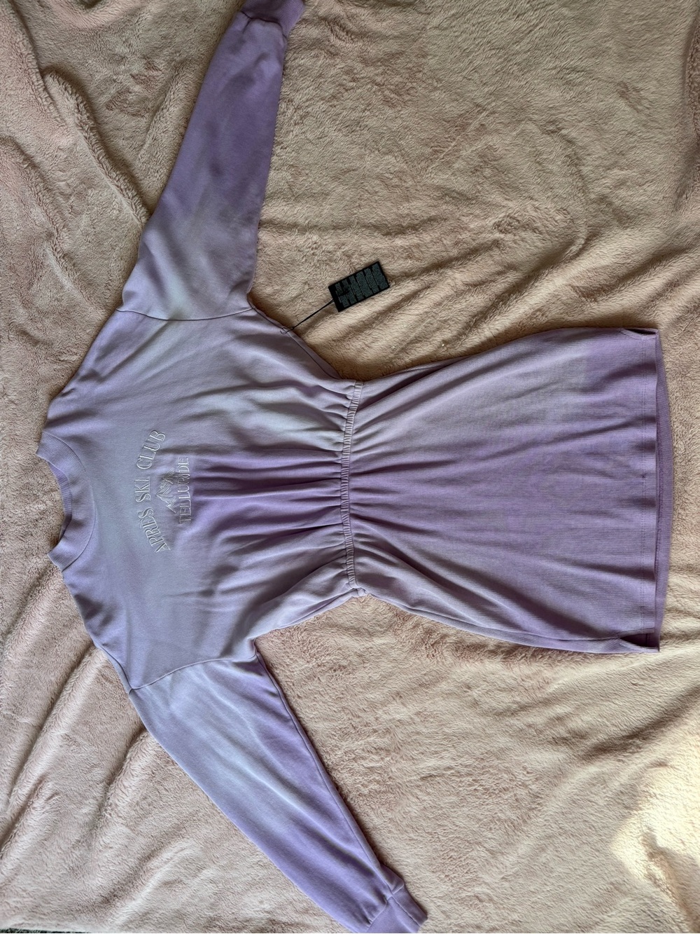Forever 21 Lavender Long Sleeve Cinch-Waist Dress